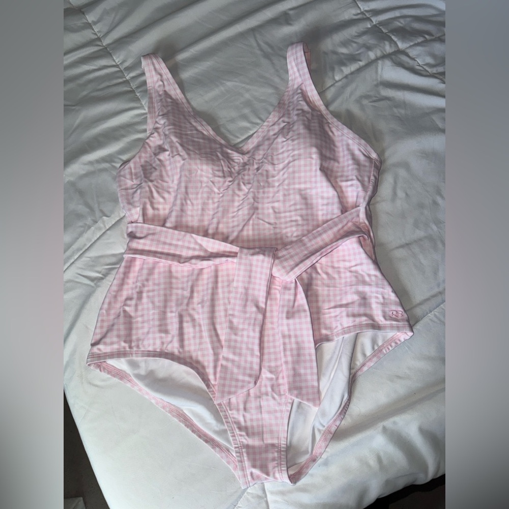 Ruffle Butts Pink Checkered Swimsuit XXL